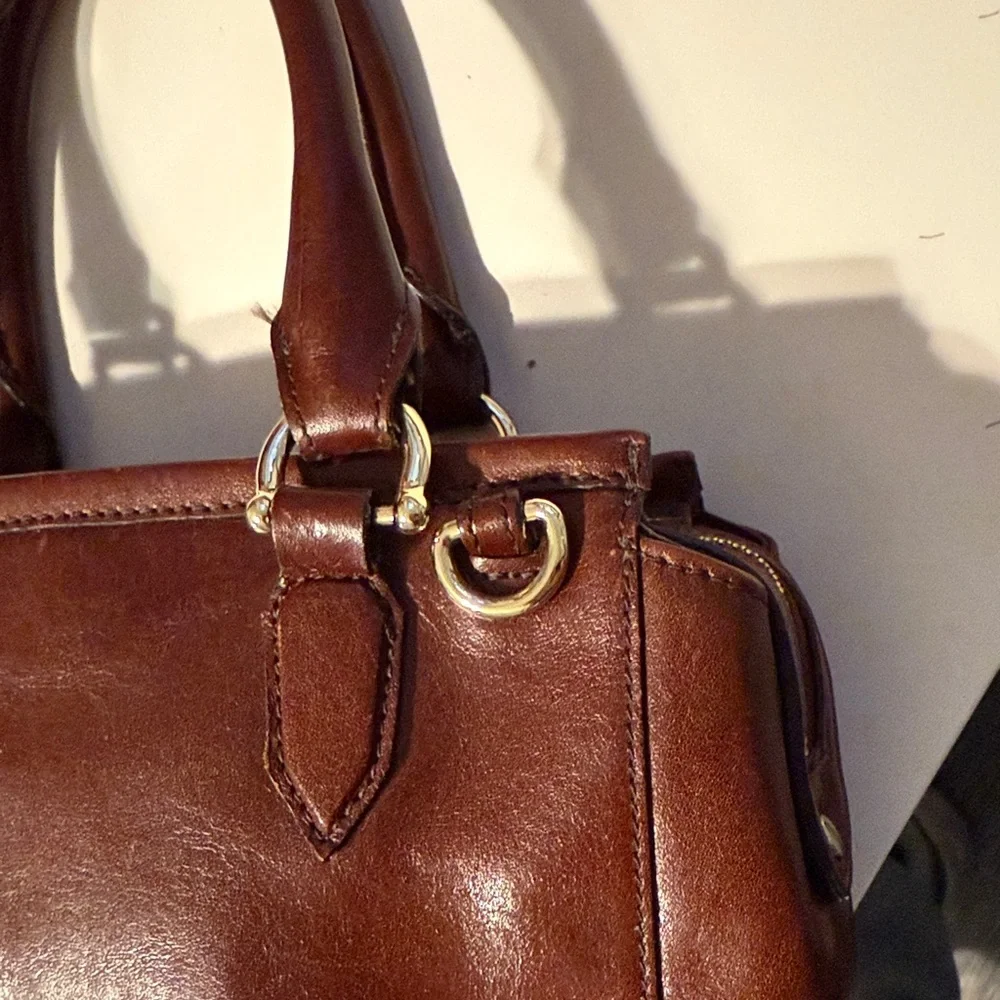 Brahmin Rich Brown Leather Brahmin Mini Schooner leather handbag in brown - Picture 8 of 12